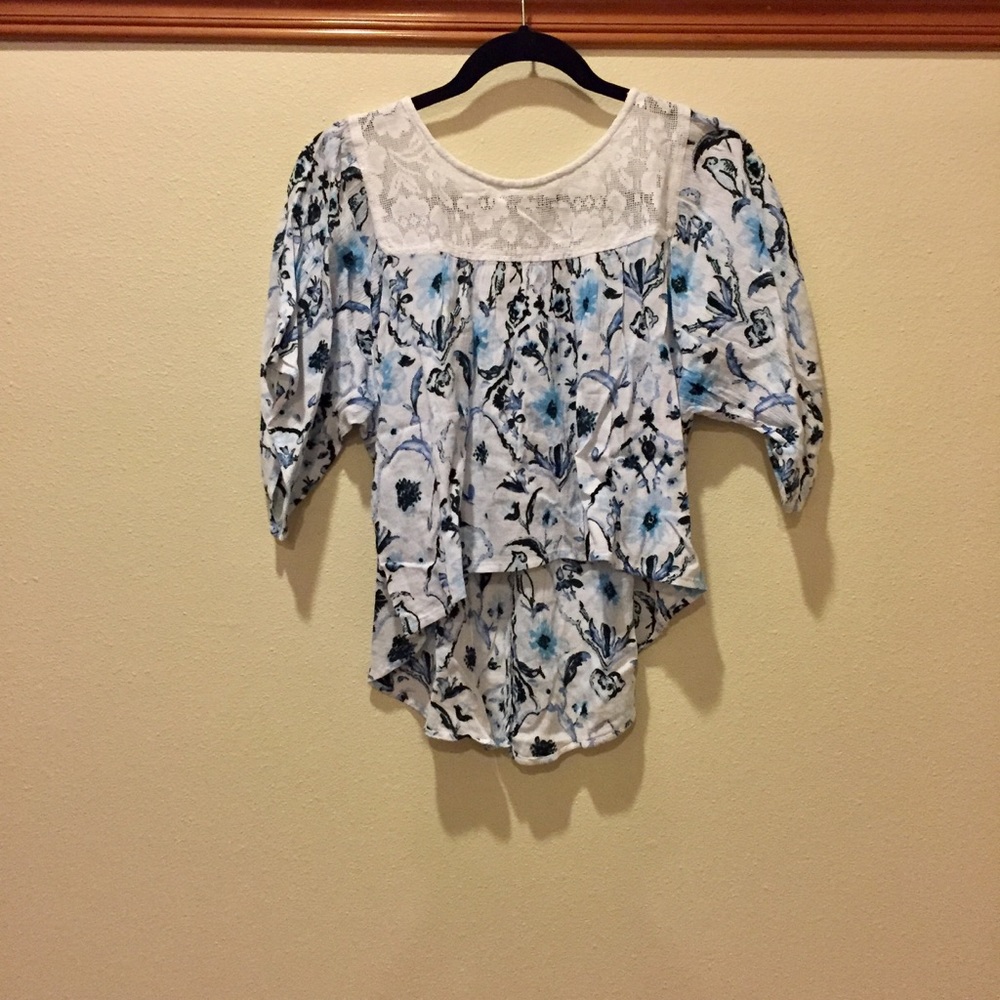 Blue Kids Floral Short Sleeve Tee